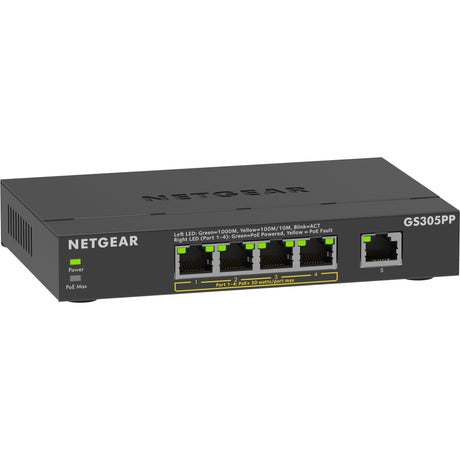 Commutateur non géré Netgear Gigabit Ethernet Poe+ à 5 ports (gs3
