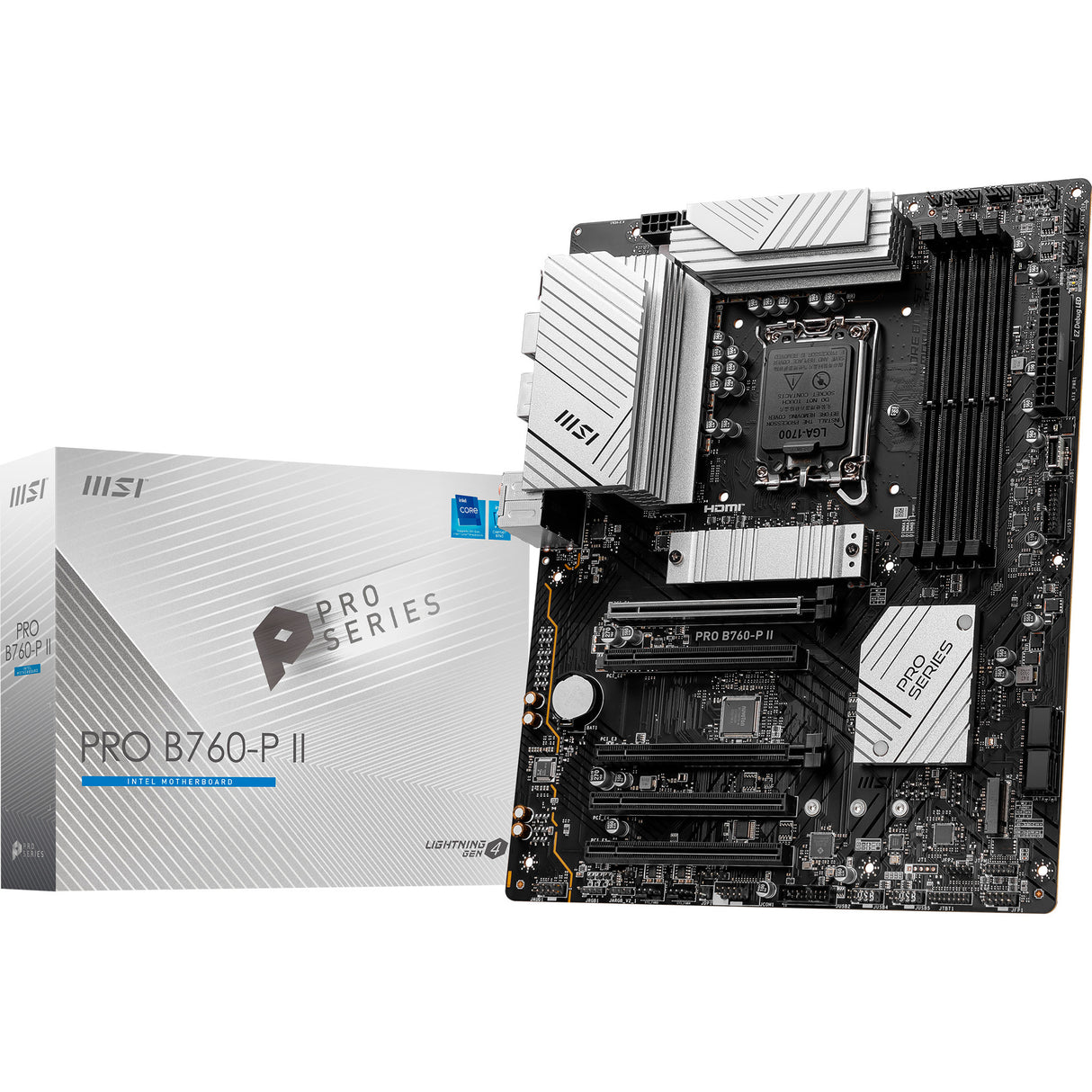 Carte mère Msi Pro B760-P II Socket 1700 (noir, RAID, 2,5 Go-LAN, son, ATX)