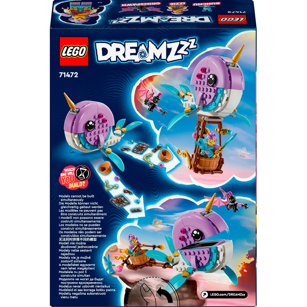 Lego dreamzzz - jouet de construction en montgolfière narval d'izzie (71472)