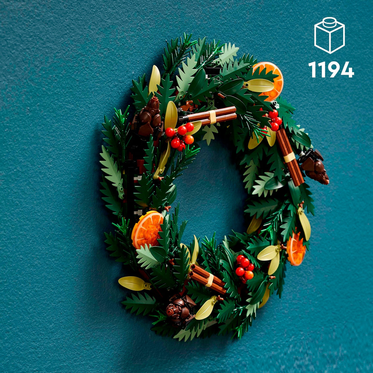 Lego icons herfstkrans bouwpakket voor volwassenen met bloemen - kerstdecoratie - 10340