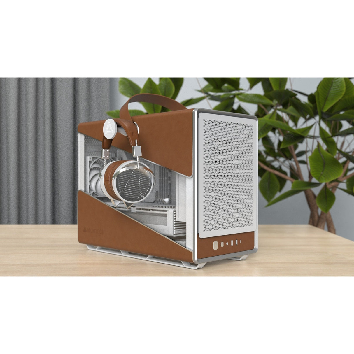 Boîtier tour midi Montech Heritage Pro (blanc beige | 2x USB-A | 1x USB-C)