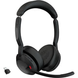 Jabra évolue2 55 - link390c ms stéréo avec support de chargement casque supra-auriculaire (noir, stéréo, microsoft teams, usb-c, link380c)