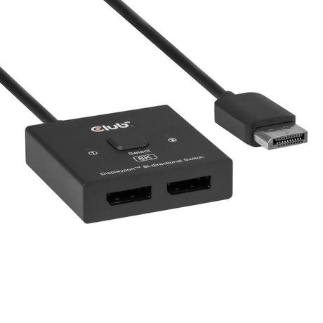 Club 3d 2-in-1 bidirectionele displayport switch (zwart, 8k)