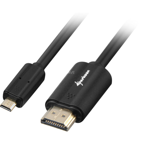 Câble Sharkoon HDMI > micro HDMI 2.0 (noir, 1,5 mètres, 4k)