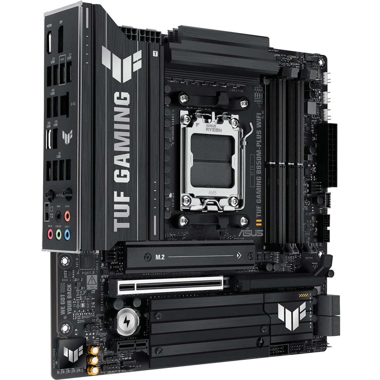 Carte mère Asus Tuf Gaming B850M-Plus Wi-Fi Socket AM5 (2,5 Go-LAN, Wi-Fi 6e, BT, son, µATX)