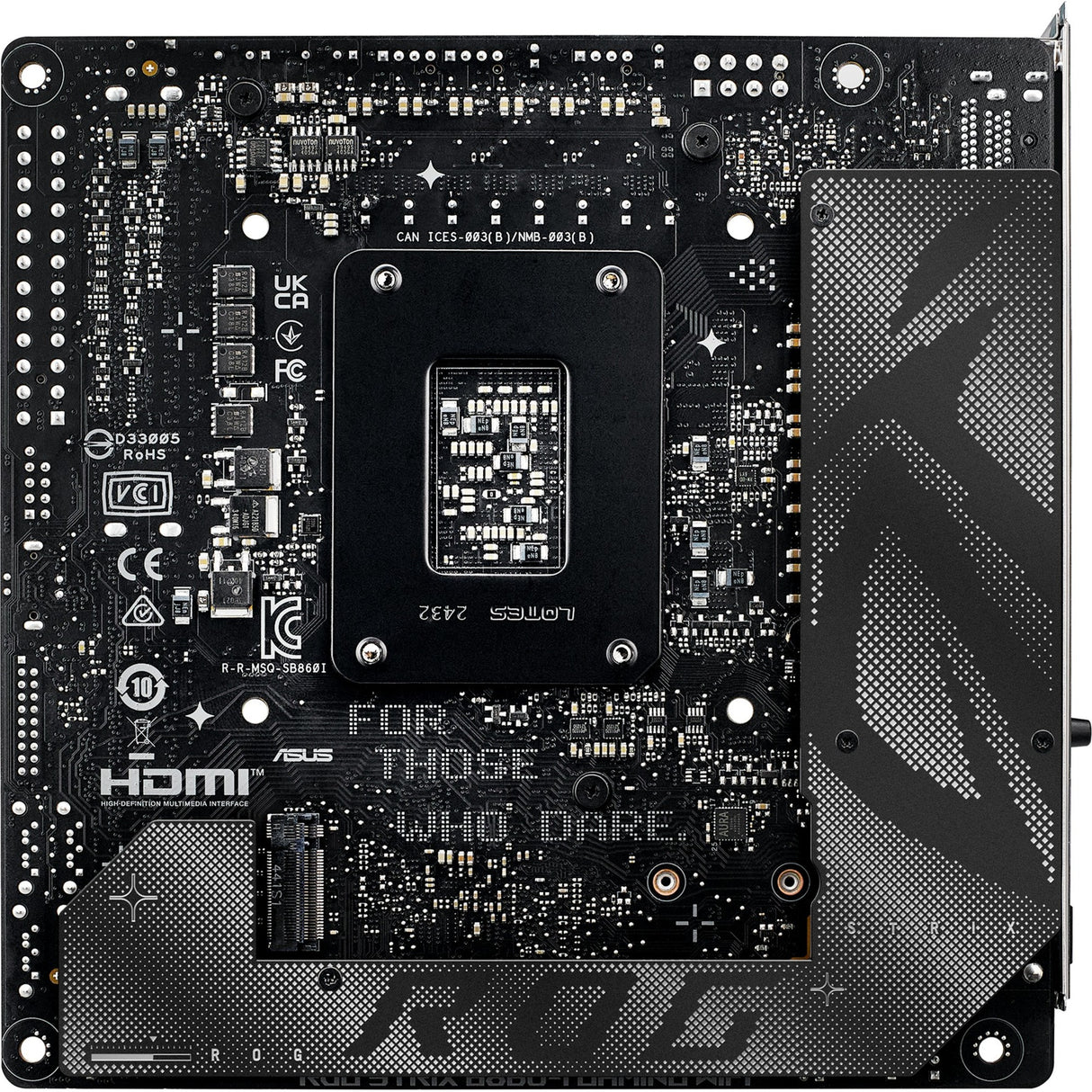 Carte mère Asus ROG Strix B860-I Gaming WiFi Socket 1851 (RAID, 2,5 Go-LAN, WiFi 7, BT, Son, Mini-ITX)
