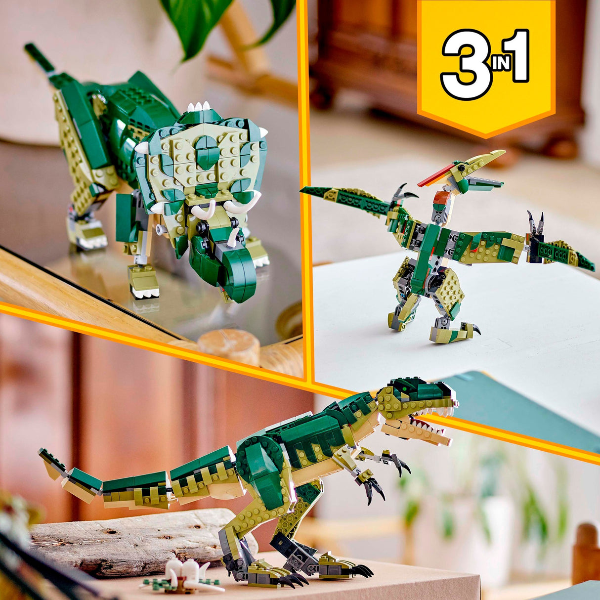 Créateur Lego 3en1 t. rex, dinosaure 31151