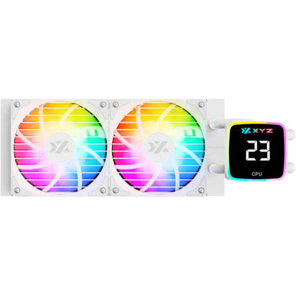Xyz pc gear aquapulse aio 240 refroidissement par eau (blanc, argb, pwm)