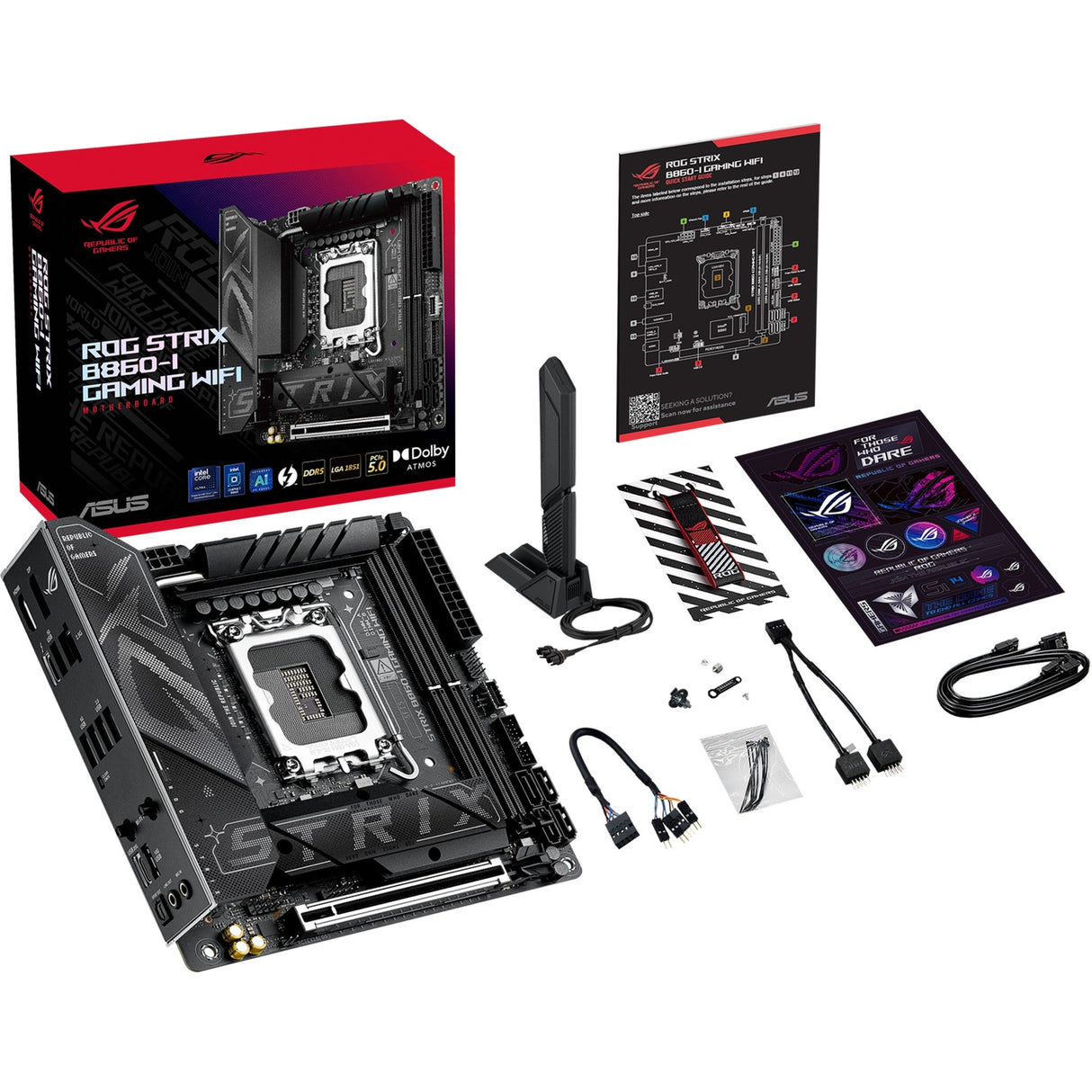 Carte mère Asus ROG Strix B860-I Gaming WiFi Socket 1851 (RAID, 2,5 Go-LAN, WiFi 7, BT, Son, Mini-ITX)