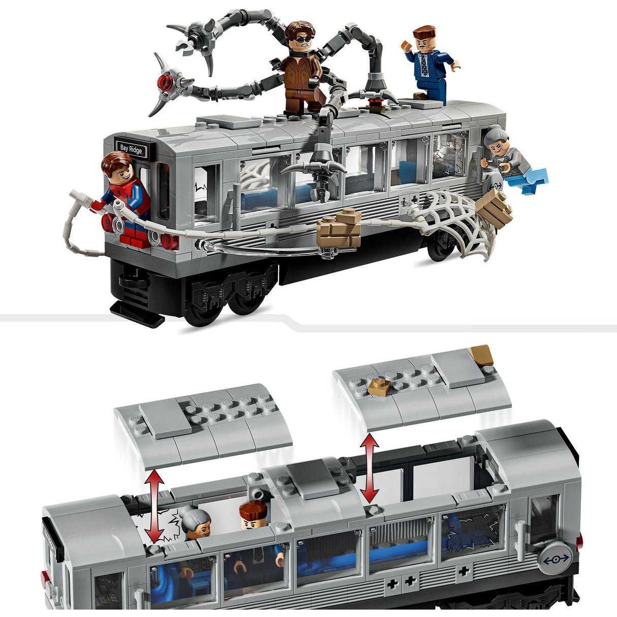Lego super heros merveille 76321 scène de métro Spider-Man contre Docock