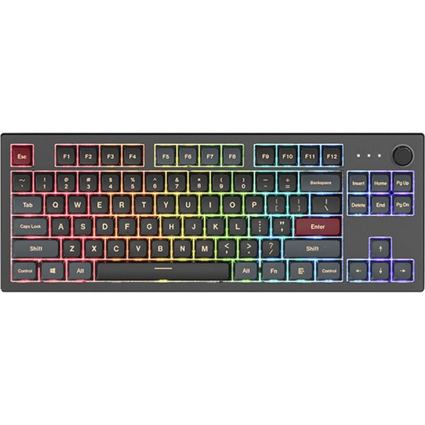 Clavier mécanique Montech mkey dark tkl rgb (noir, disposition américaine (qwerty), gateron g pro jaune, 80 % (tkl), remplaçable à chaud, rgb, pbt)