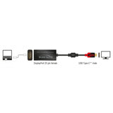 Delock adaptateur de port d'affichage pour moniteur USB-C 4k (noir, 0,2 mètre)
