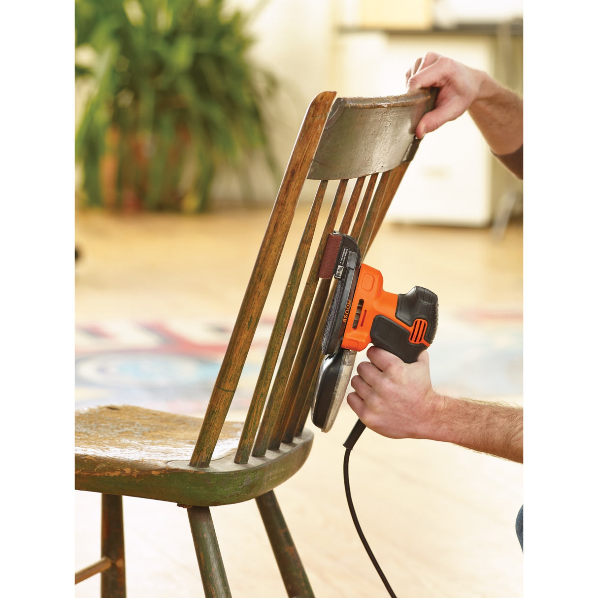 Ponceuse de détail de souris Black+decker 120 watts ponceuse delta ka2500k-qs (orange noir, accessoires et étui inclus)
