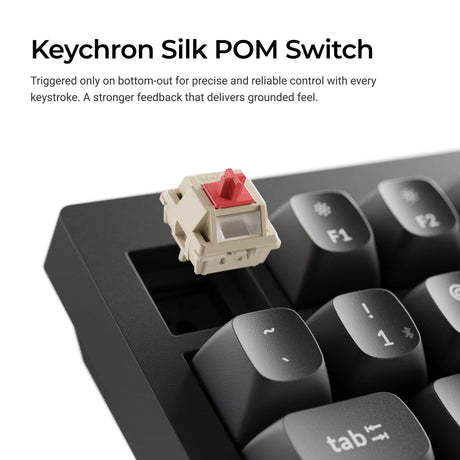 Clavier mécanique personnalisé sans fil Keychron v3 ultra 8k (noir, disposition américaine (qwerty), pompon de soie rouge, 80 % (tkl), RVB, échange à chaud, 2,4 GHz | Bluetooth 5.3 | USB-C)