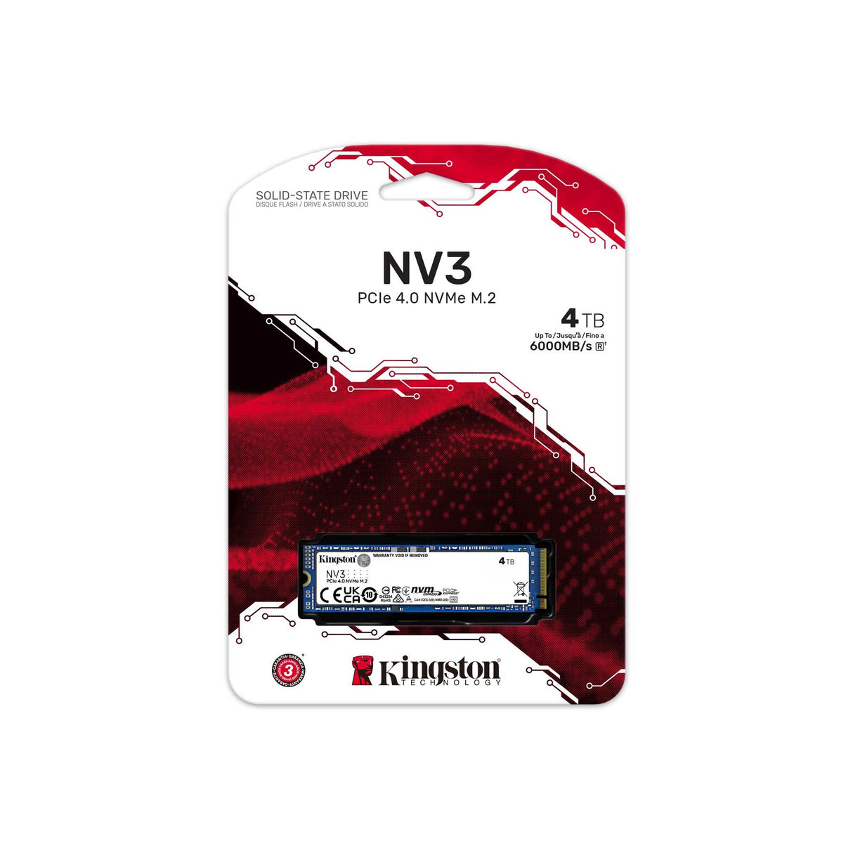 SSD Kingston nv3 4 to (snv3s 2000g, pcie 4.0 x4, nvme, m.2 2280)
