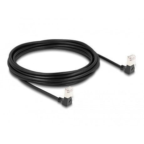 Delock câble réseau rj45 cat.6a s ftp slim 90° coudé vers le bas câble de 5 m (noir)