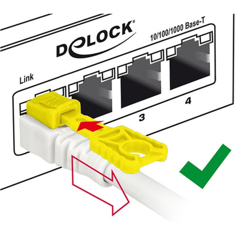 Delock câble patch s stp, rj-45 sécurisé avec cat.6a (blanc, 85330, 0,5 mètres)
