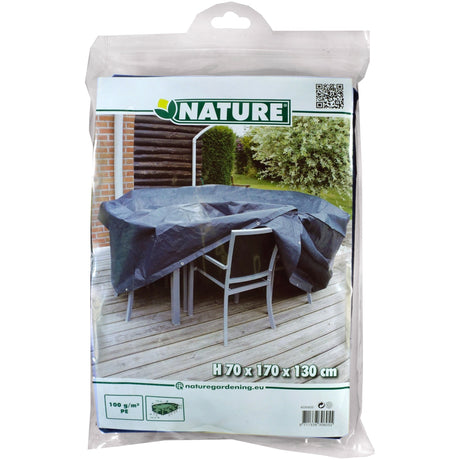 Housse de salon de jardin Nature pour table et chaise rectangulaire (gris)