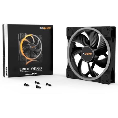 Soyez silencieux! ventilateur de boîtier Light Wings PWM RVB (noir, 140 x 140 x 25 mm)