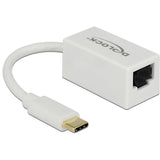 Delock superspeed USB-C (USB 3.1 gen 1) mâle > adaptateur compact Gigabit LAN 10 100 1000 mbps (blanc, 0,135 mètres)