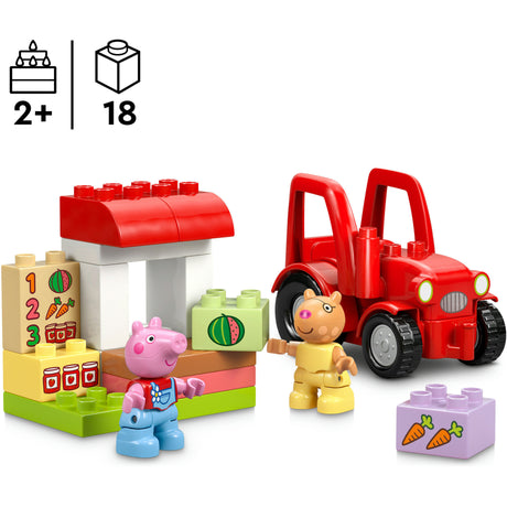 Lego Duplo Peppa Pig Tracteur et étal de marché Jouets animaux pour les tout-petits - 10468