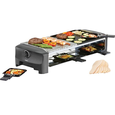 Coffret gourmet party 8 pierres à raclette Princess (gris noir)