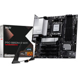 Carte mère MSI Pro B850M-P WiFi Socket AM5 (noir argent, RAID, 5 Go-LAN, WiFi 7, BT, Sound, µATX)