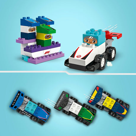 Lego duplo town 10445 voitures de course et pilotes de l'équipe f1