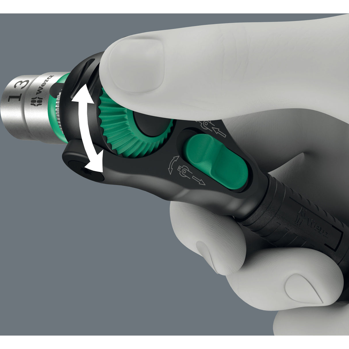 Wera 8000 c black edition zyklop speed cliquet avec 1 2 entraînements (noir vert)