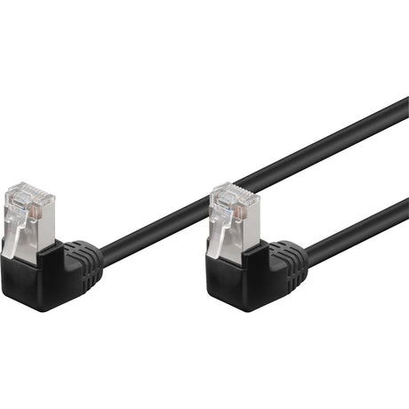 Câble patch Goobay cat 5e 2x90° f utp 3m (noir)