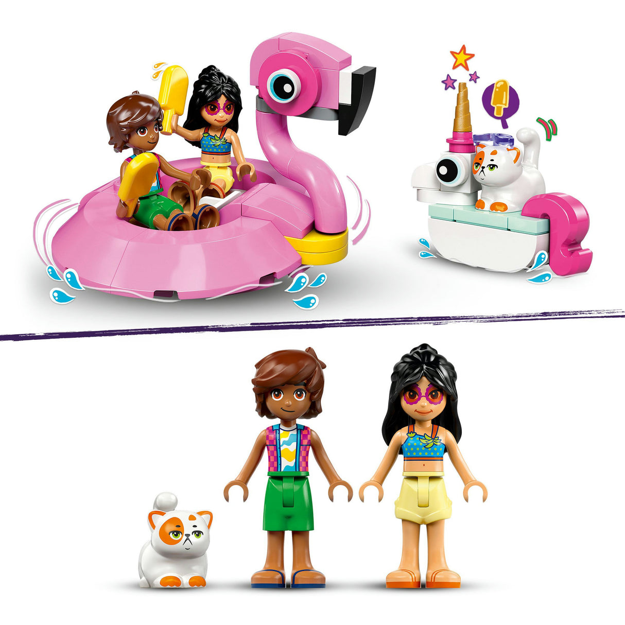 Lego classic 42658 pool party avec flamant rose et licorne