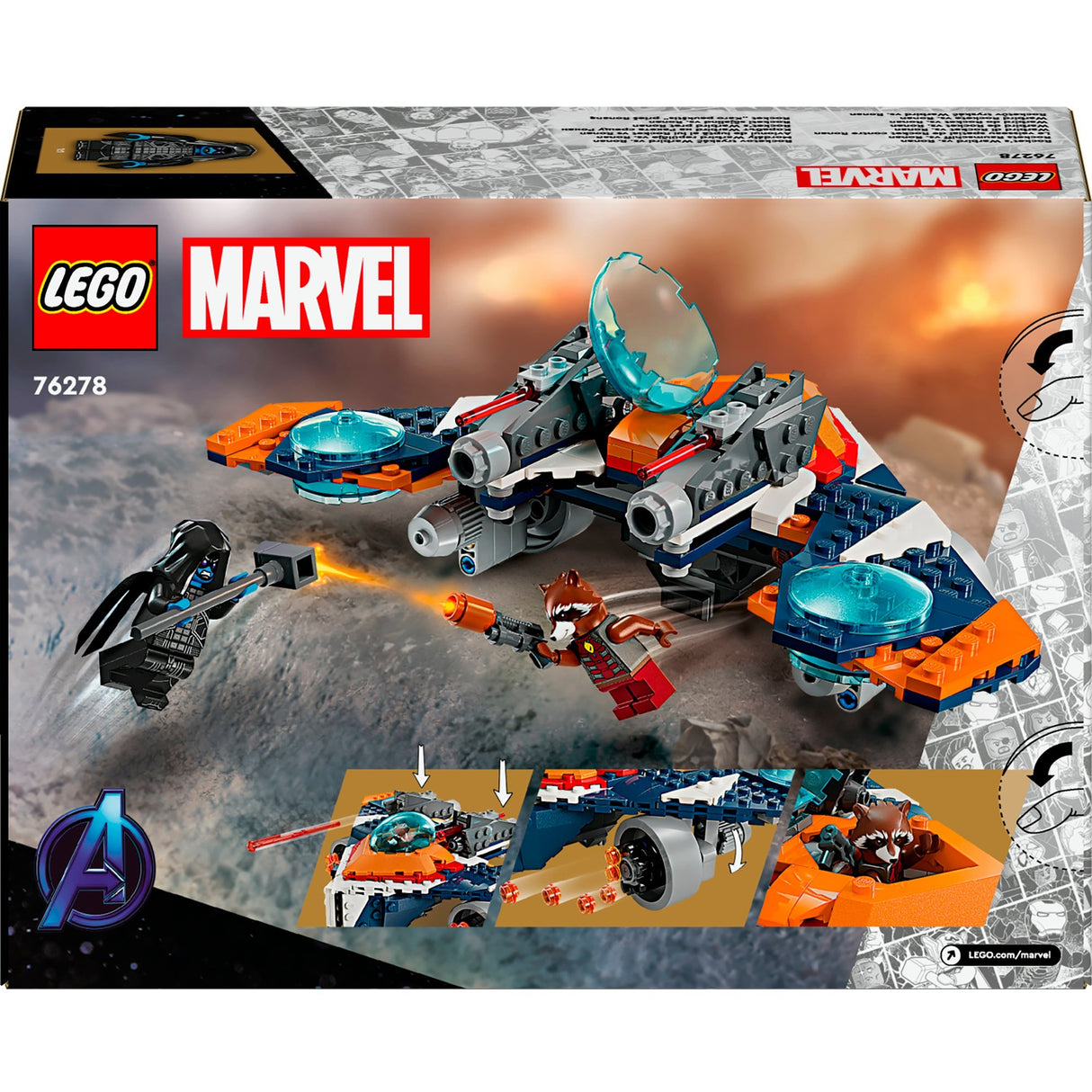 Lego Marvel - Jouets de construction Rockets Warbird contre Ronan (76278)