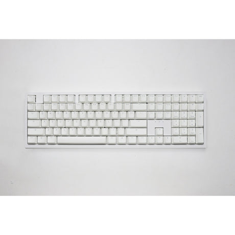Ducky Zero 6108 clavier de jeu mécanique RVB blanc pur (blanc, disposition américaine (QWERTY), Cherry MX2A Speed Silver, 100 %, LED RVB, PBT double-shot, échange à chaud, 2,4 GHz | Bluetooth | USB-C)
