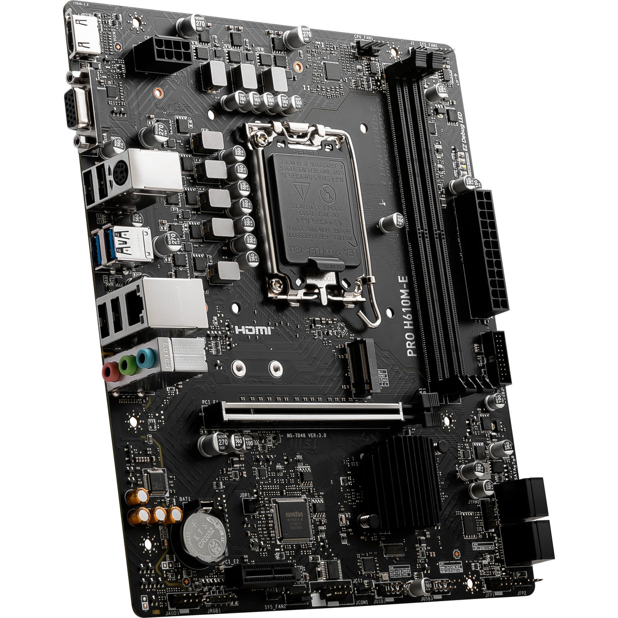 Carte mère MSI Pro H610M-E Socket 1700 (GB-LAN, Son, µATX)