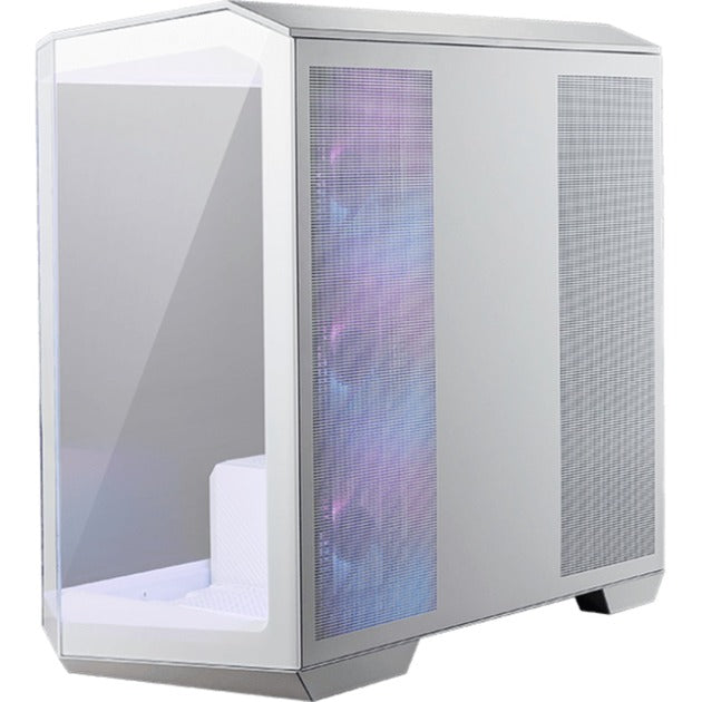 Boîtier tour midi Msi Mag Pano M100R PZ (blanc | 1x USB-A | 1x USB-C | RVB | Verre trempé)