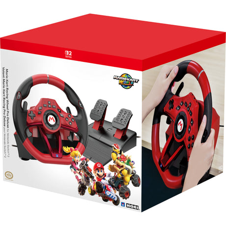 Hori mario kart racing wheel pro deluxe simulatorset (rood zwart, nintendo switch 2, nintendo switch, nintendo switch oled, pc)