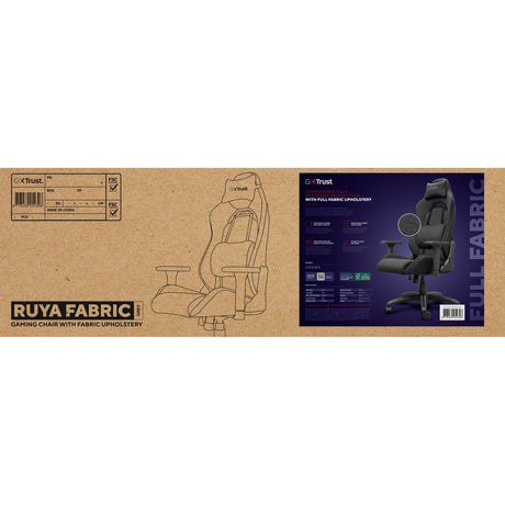 Trust gxt 723 ruya comfortabele stoffen gaming stoel (grijs)