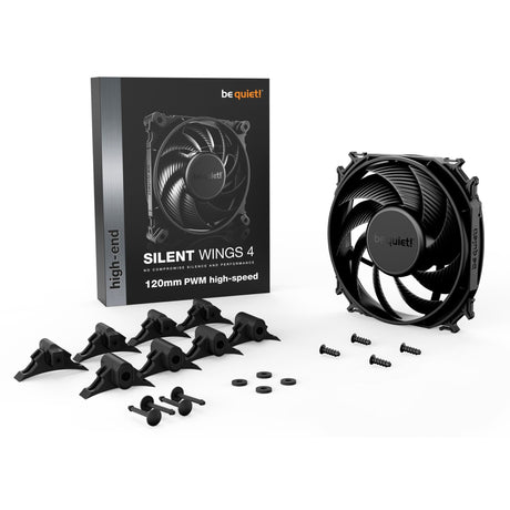 Soyez silencieux! Ventilateur de boîtier haute vitesse Silent Wings 4 PWM (noir, 120 x 120 x 25 mm)