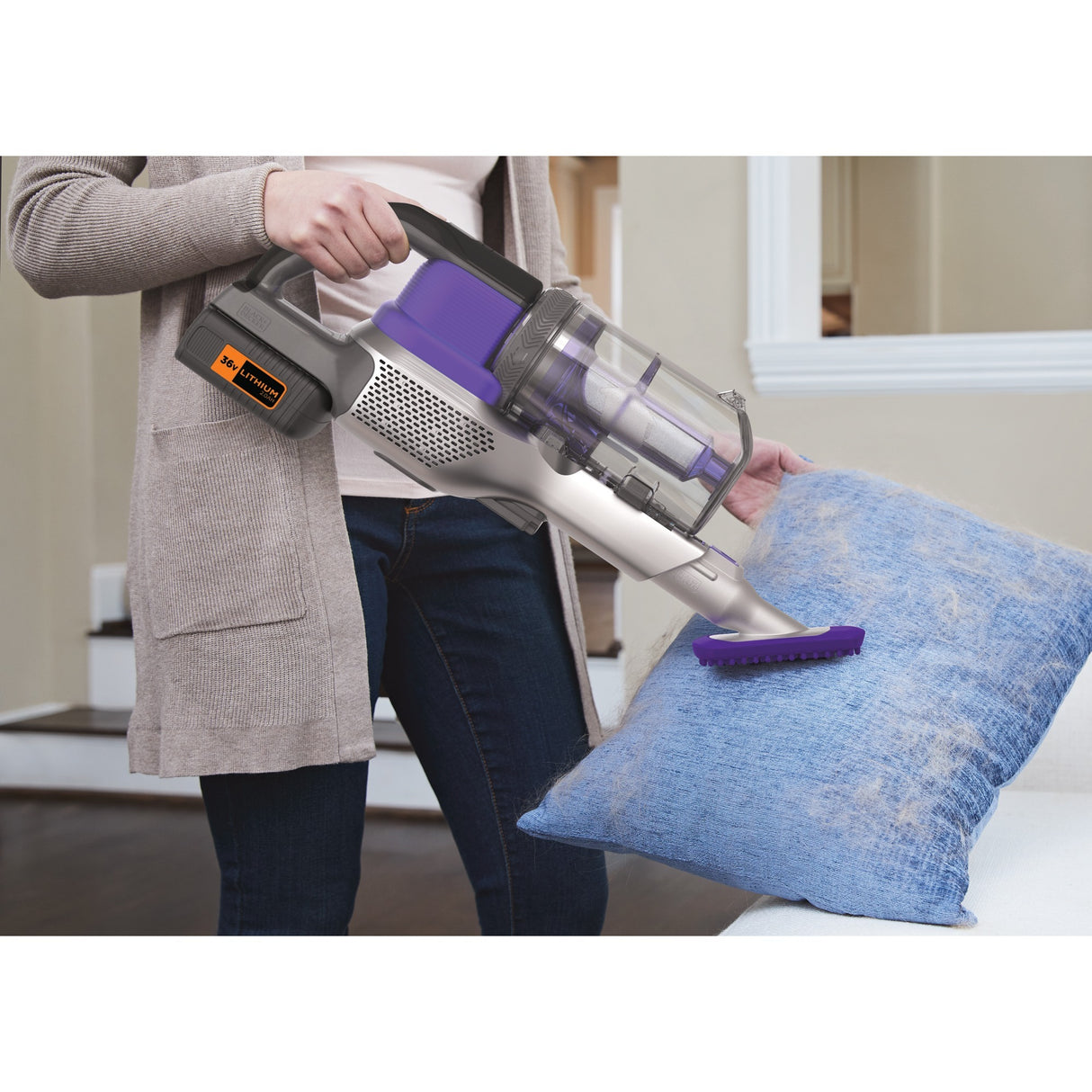 Aspirateur-balai pour animaux de compagnie extrême Black+decker 36 V 4 en 1 Power Series (violet)