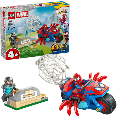 Lego Marvel 11206 Spidey sur sa moto contre rhinocéros