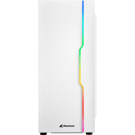 Boîtier tour midi Sharkoon rgb slider (blanc | 3x usb-a | rgb | verre trempé)