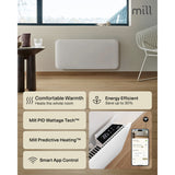 Panneau chauffant wifi Mill steel pa1300wifi4, convecteur 1300 watts (blanc, wifi 2,4 ghz (wifi 6), bluetooth 5.2, zigbee 3.0 + app)