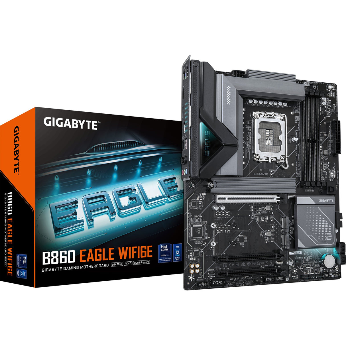Gigabyte B860 Eagle WiFi6e, ATX, LGA1851, Intel B860, 4x DDR5, 2,5 GBE, Wi-Fi 6e, BT 5.3, USB Type-C