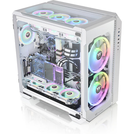 Boîtier tour midi Thermaltake view 51 tg snow argb edition (blanc | 4x USB-A | 1x USB-C | RVB | fenêtre)