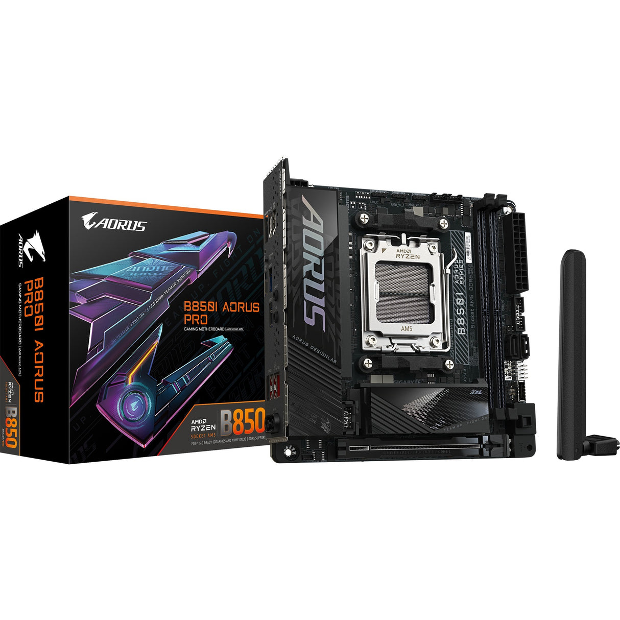 Carte mère Gigabyte B850i Aorus Pro Socket AM5 (noir, RAID, 2,5 Go-LAN, Wi-Fi 7, BT, son, Mini-ITX)