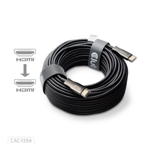Câble aoc hybride hdmi Club 3d 8k60hz 4k120hz, câble de 100 m (noir)