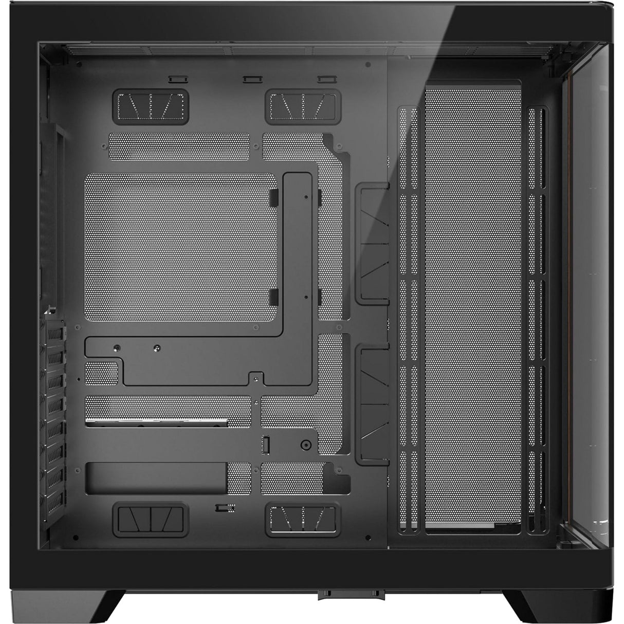 Boîtier tour midi en bois courbe Antec c8 (couleur bois noir | 2x USB-A | 1x USB-C | verre trempé)