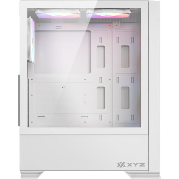 Boîtier tour midi en maille Xyz PC Gear Airone 300-X (blanc | 1x USB-A | 1x USB-C | Verre trempé)
