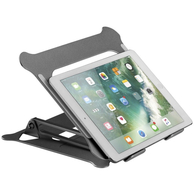 Support pour ordinateur portable Act Connectivity, aluminium, pliable, réglable en hauteur en continu (noir)