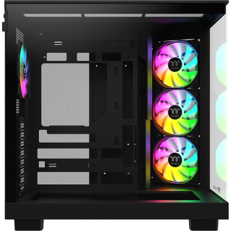Boîtier tour MIDI Thermaltake View 380 XL WS ARGB (couleur bois noir | 2x USB-A | 1x USB-C | RVB | verre trempé)
